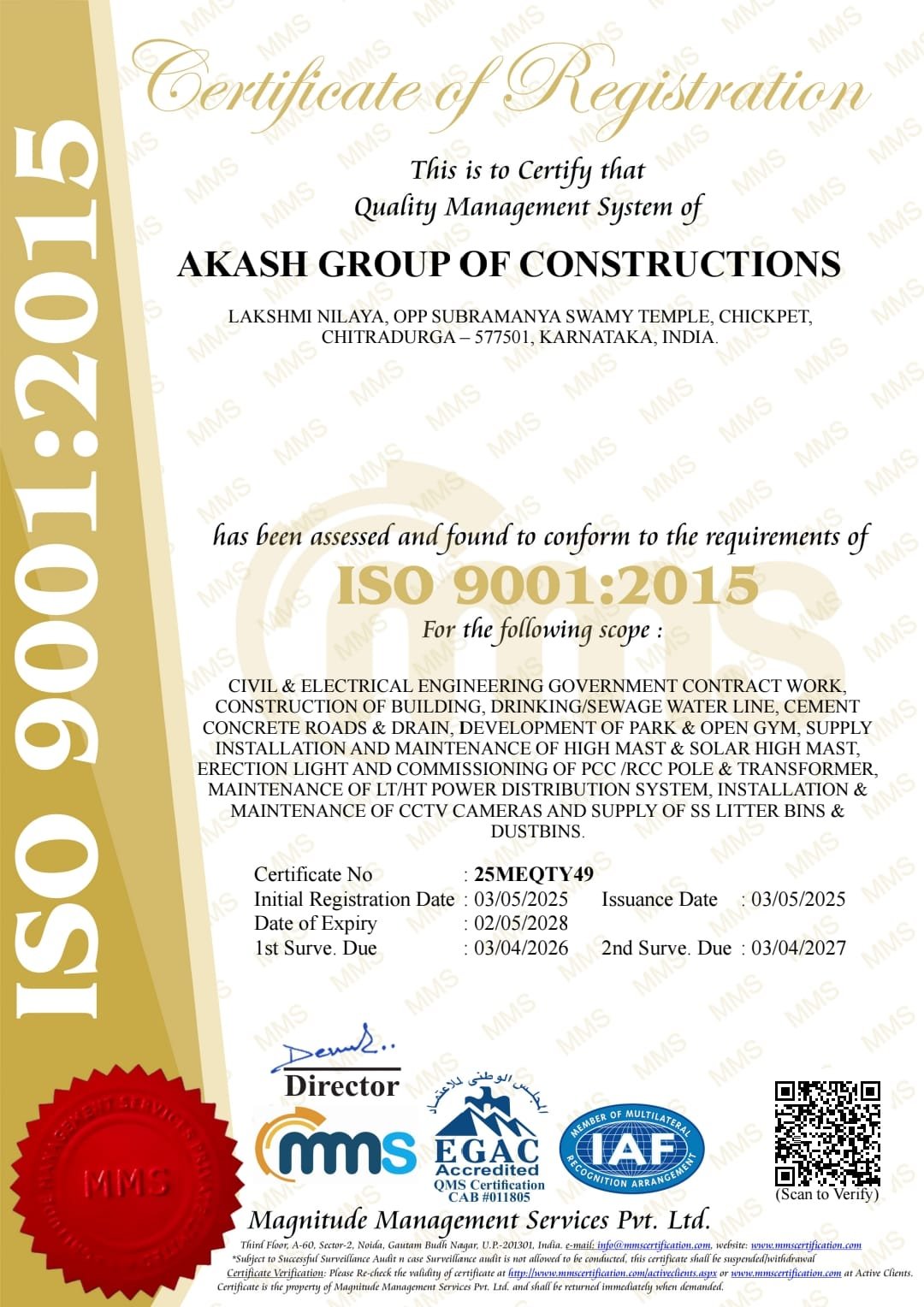 ISO 9001:2015 Certificate
